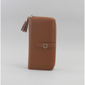 EN: Elegant camel-colored women's wallet made of genuine textured leather, featuring a zip-around closure, gold-tone hardware, multiple card slots and a secure strap. Spacious, practical and perfect for everyday use.
LT: Elegantiška karamelinės spalvos moteriška piniginė iš natūralios faktūrinės odos, su užtrauktuku, auksinėmis detalėmis ir daugybe skyrių kortelėms. Talpi, praktiška ir universalaus stiliaus.